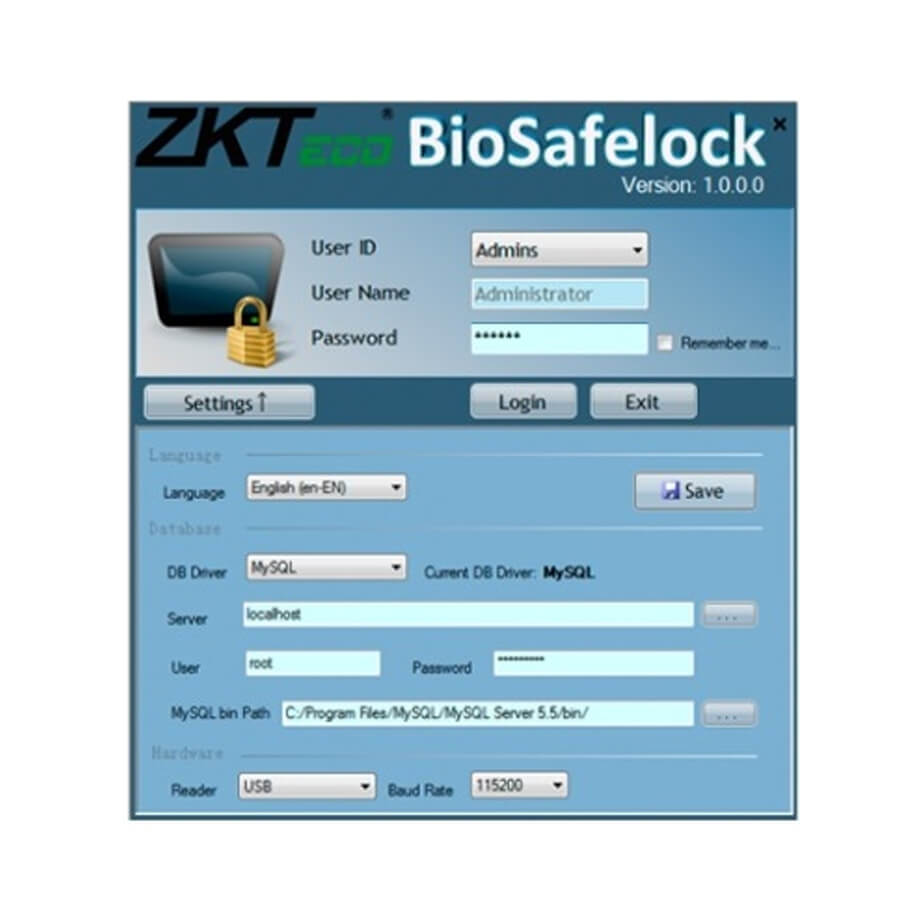 Phần mềm quản lý ZKTeco ZKBiolock Hotel Lock System